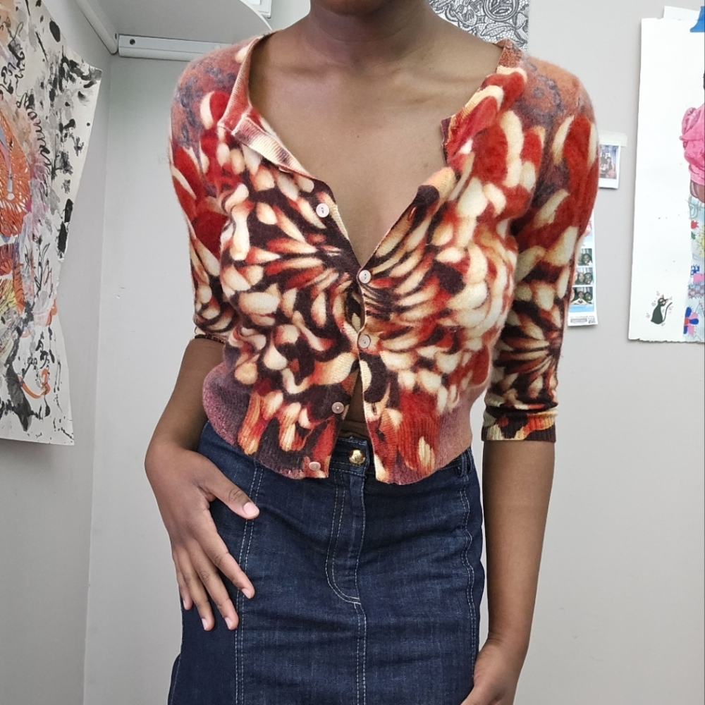 Vintage Cashmere floral cardigan